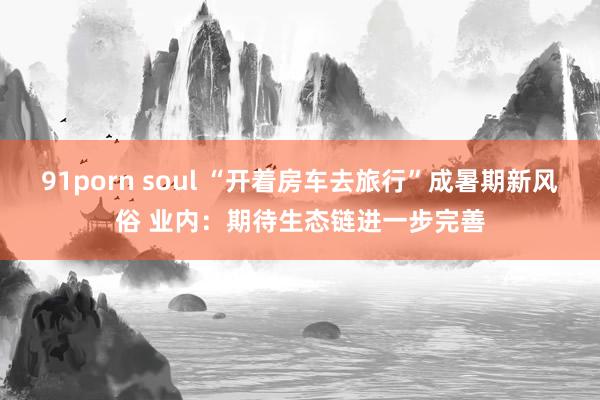 91porn soul “开着房车去旅行”成暑期新风俗 业内：期待生态链进一步完善