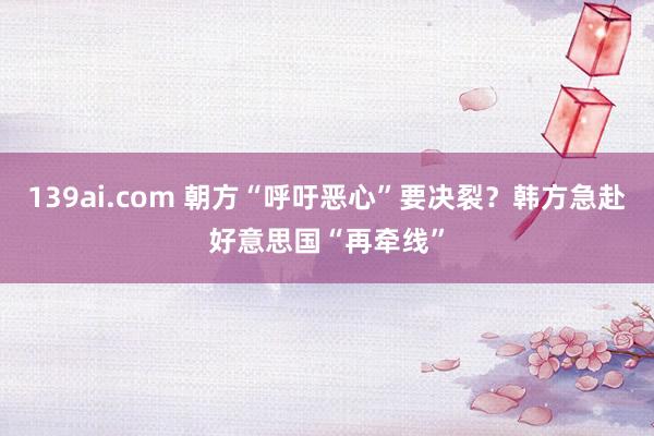 139ai.com 朝方“呼吁恶心”要决裂？韩方急赴好意思国“再牵线”